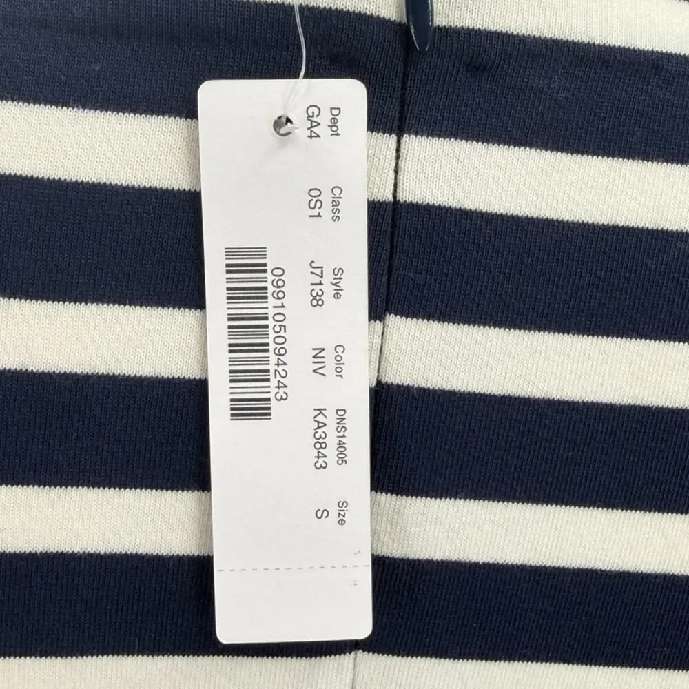 NWT J. Crew Navy and White Striped Long Sleeve Dress Small New with Tag Video